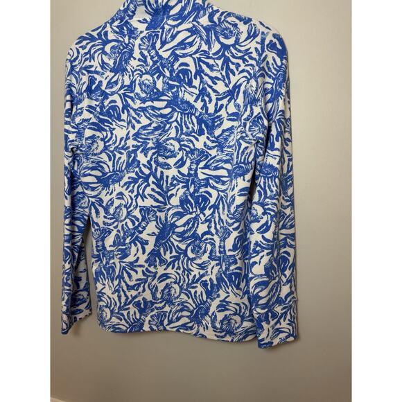 Lilly Pulitzer Lobstah Roll Skipper Popover Blue Lobster Quarter Zip Sz S EUC - Picture 13 of 15